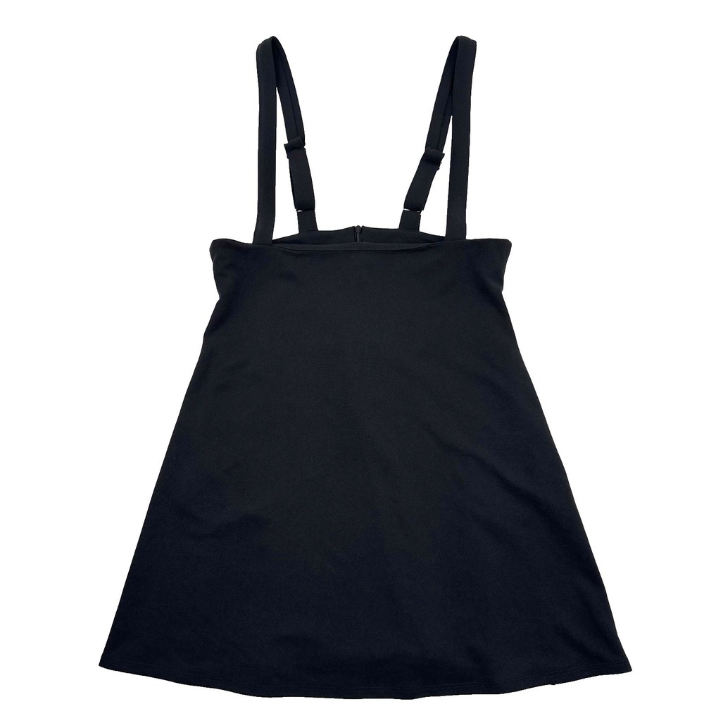 ModCloth Black Pinafore Overall Dress Adjustable Straps Size L - Picture 3 of 13